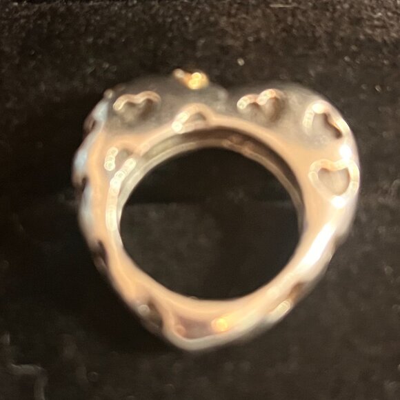 Dian Malouf 14K Gold & Sterling Silver Heart Ring Signed DLM - Size 6 - Picture 5 of 6